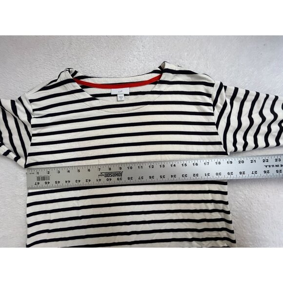 J. Jill Womens Blue & White Striped Crew Neck Long-Sleeve T-Shirt Top XS Casual - Picture 7 of 8